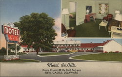 Motel DeVille New Castle, DE Postcard Postcard Postcard