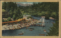 Summer Crowds, Russian River Sonoma, CA Postcard Postcard Postcard