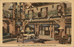 Lobby, Lake McDonald Hotel Postcard