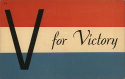 V for Victory World War II Postcard Postcard Postcard