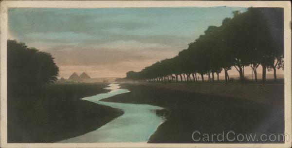 Road to the Ghizeh (Giza) Pyramids Egypt Africa