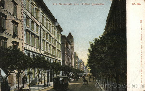 Via Nazionale con l'Hotel Quirinale Rome Italy