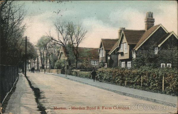 Modern road and cottages Merton London United Kingdom