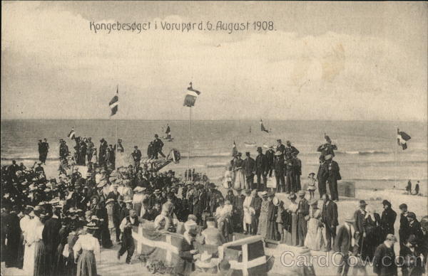 Kongebesoget i Vorupord 6 August 1908 Denmark