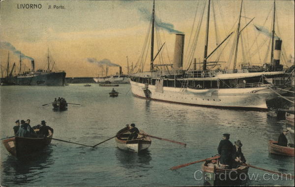 Boats And Steamships At The Port Of Livorno Italy