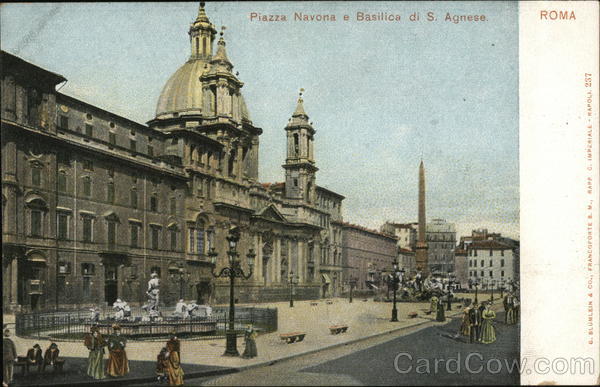 Piaza Navona e Basilica di S. Agnese Rome Italy