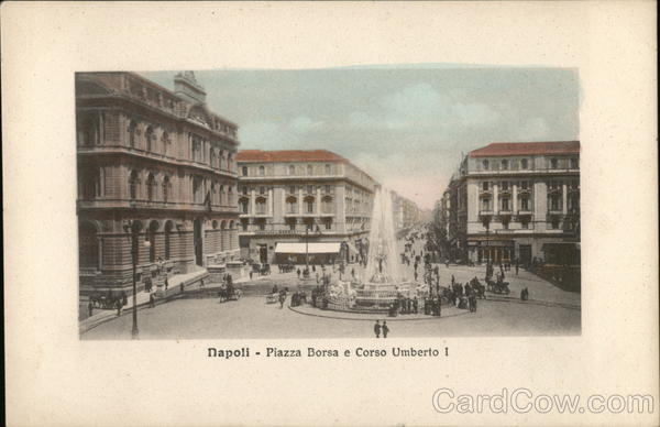 Napoli - Piazza Borsa e Corso Umberto Naples Italy