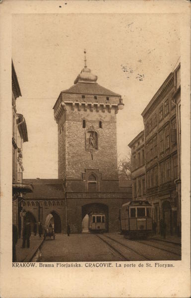 KRAKOW, Brama Florjanska. CRACOVIE, La Porte de St. Floryan Poland