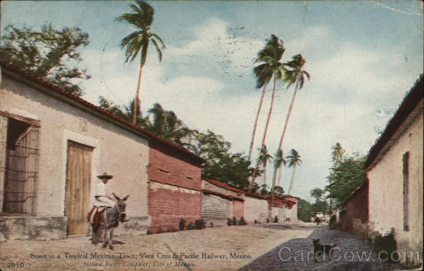 Street in a Tropical Town, Vera Cruz & Pacific Railway Mexico Veracruz