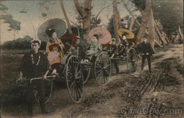 Japanese Women in Rickshaws