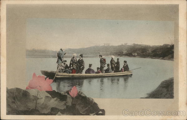 People travelling in a rowboat Japan
