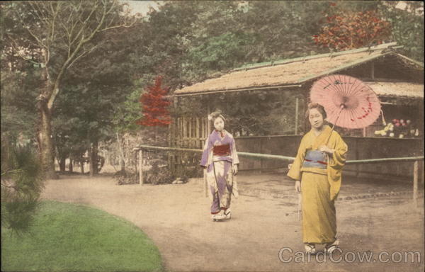 Japanese geishas walking