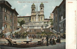 Trinità dei Monti Rome, Italy Postcard Postcard
