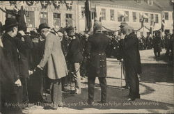 Kongebesoger i Thisted d 6 August 1908 Kongen hilser paa Veteranerne Köngen, Germany Postcard Postcard