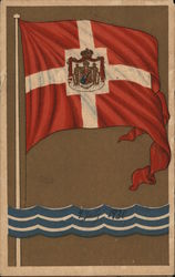 Denmark Flag, July 1930 Postcard Postcard