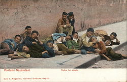 "Sweet to do nothing" - boys resting Naples, Italy Postcard Postcard