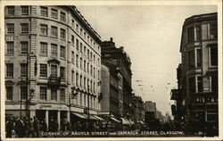 Corner of Argyle Street and Jamaica Street, Glasgow Postcard