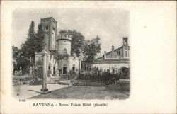 Drawing Of The Byron Palace Hotel Ravenna, Italy Postcard Postcard