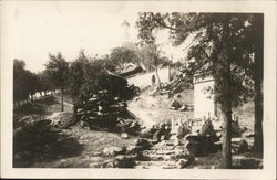 A temple on a hilltop - Japan or China Postcard