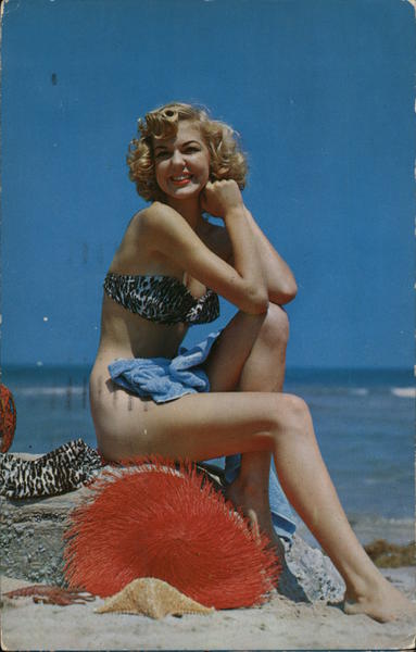 Partially Nude Girl on Beach Swimsuits & Pinup
