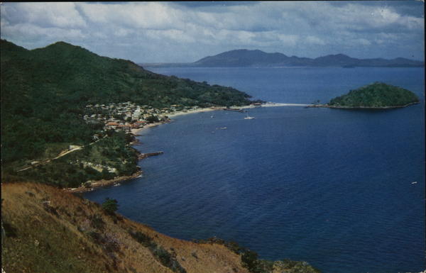 View of Taboga Village, La Restinga and Morro Island Panama