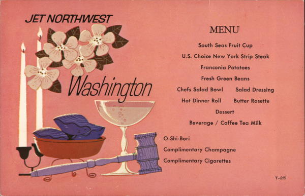 Jet Northwest - Washington Menu Airline Advertising