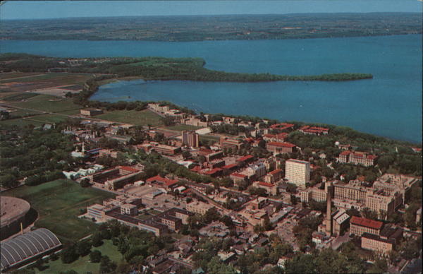 Aerial View of University of Wisconsin Buildings Madison