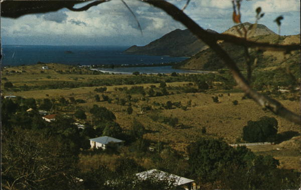 View From the Rolling Hills Overlooking the Tiny French Village of Grand Case St. Martin French West Indies