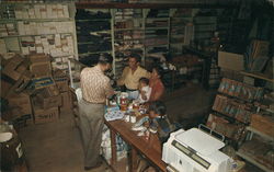 Indians Trading Their Handwork For Supplies With Trader Fred, Santo Domingo Indian Trading Post Albuquerque, NM Postcard Postcar Postcard