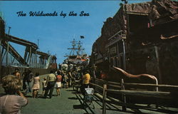 Mine Ride, Pirate Ship and Log Flume Ride - Hunt's Pier Wildwood-By-The-Sea, NJ Postcard Postcard Postcard