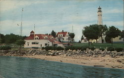 Coast Guard Station and Light House at Sturgeon Bay Ship Canal, Door County Postcard