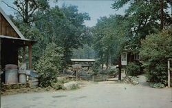 Covered Bridge and Stock on Old MacDonald's Farm Postcard
