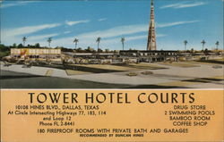 Tower Hotel Courts Dallas, TX Postcard Postcard Postcard