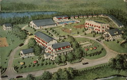 Birdseye View of Bushkill Falls House in the Pocono Mts. Postcard