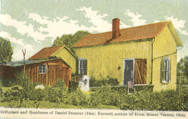 Birthplace And Residence Of Daniel Decatur Emmett Vernon Ohio