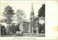 First M. E. Church And Parsonage Logan, OH Postcard Postcard