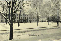 Winter Scene, Blairsville College Postcard
