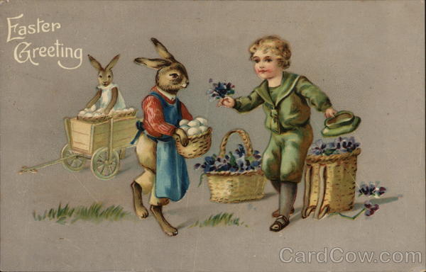 Easter Greeting With Bunnies