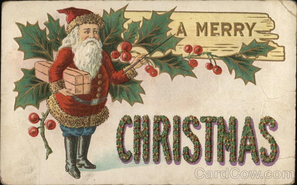A Merry Christmas Santa Claus Postcard