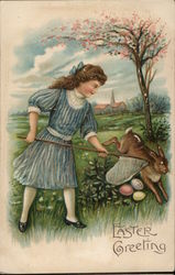 Easter Greeting With Children Postcard Postcard Postcard