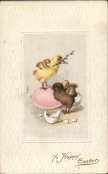 A Happy Easter With Chicks Postcard Postcard Postcard