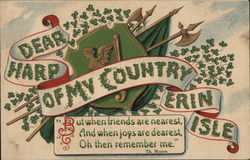 Dear Harp of My Country Erin Isle St. Patrick's Day Postcard Postcard Postcard