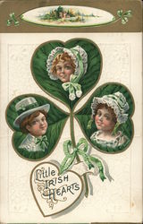 Little Irish Hearts-three portraits of children in a clover Little Irish Hearts-three portraits of children in a clover