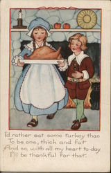 Boy and Girl Holding Platter with Cooked Turkey Boy and Girl Holding Platter with Cooked Turkey