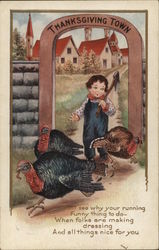Thanksgiving Town Postcard