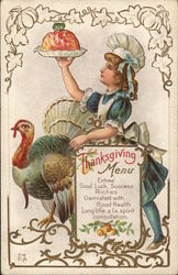 Thanksgiving Menu Postcard