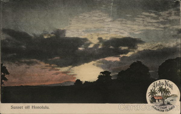 Sunset off Honlulu - Aloha Nui Honolulu Hawaii