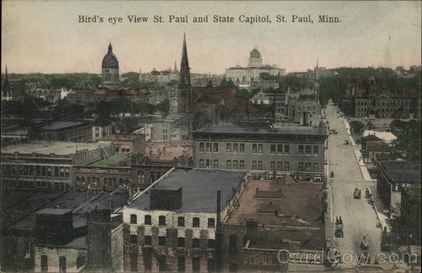 Bird's Eye View, St. Paul and State Capitol Minnesota