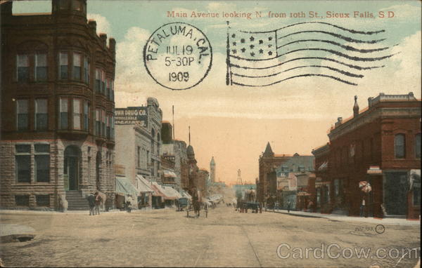 Main Avenue Looking North From 10th Street Sioux Falls South Dakota