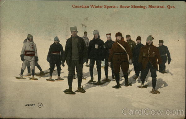 Canadian Winter Sports, Snow Shoeing Montreal PQ Canada